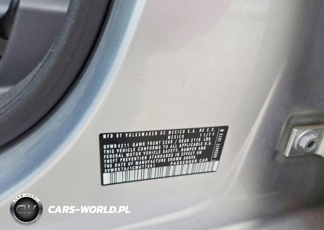 2012 Volkswagen Jetta Se VIN:3VWDX7AJ1CM077651 - 12