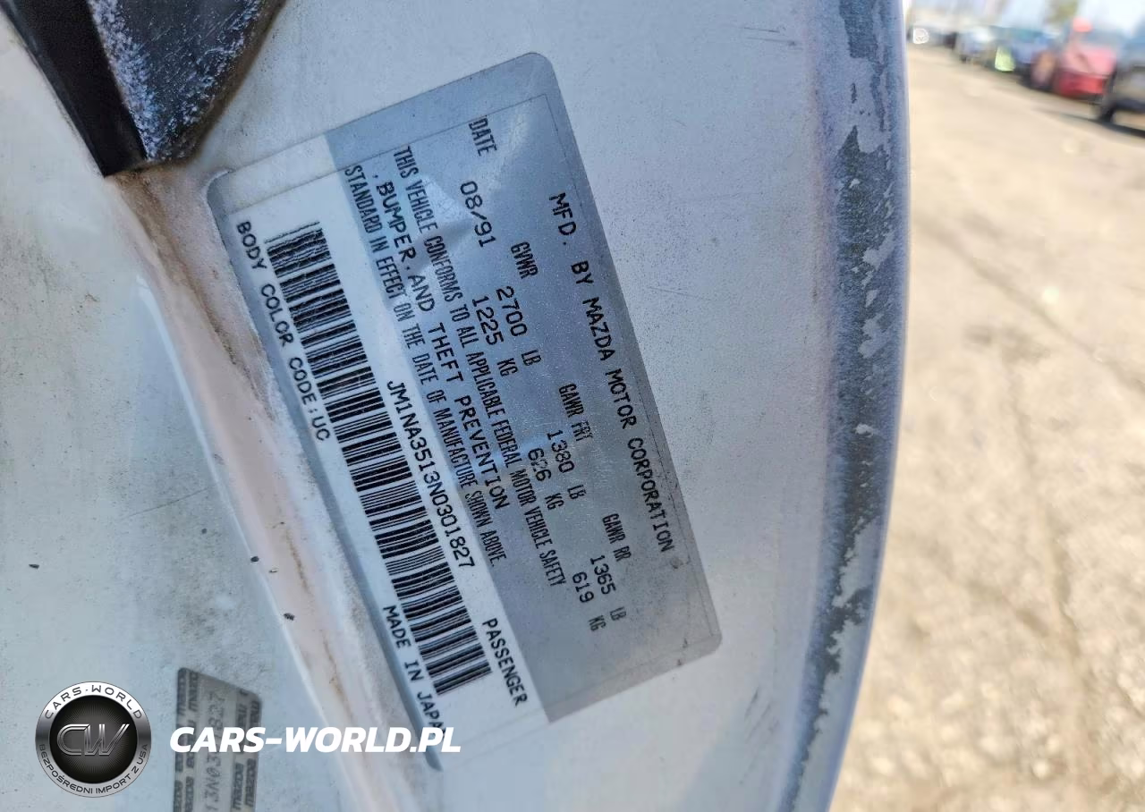 1992 Mazda Mx-5 Miata VIN:JM1NA3513N0301827 - 12