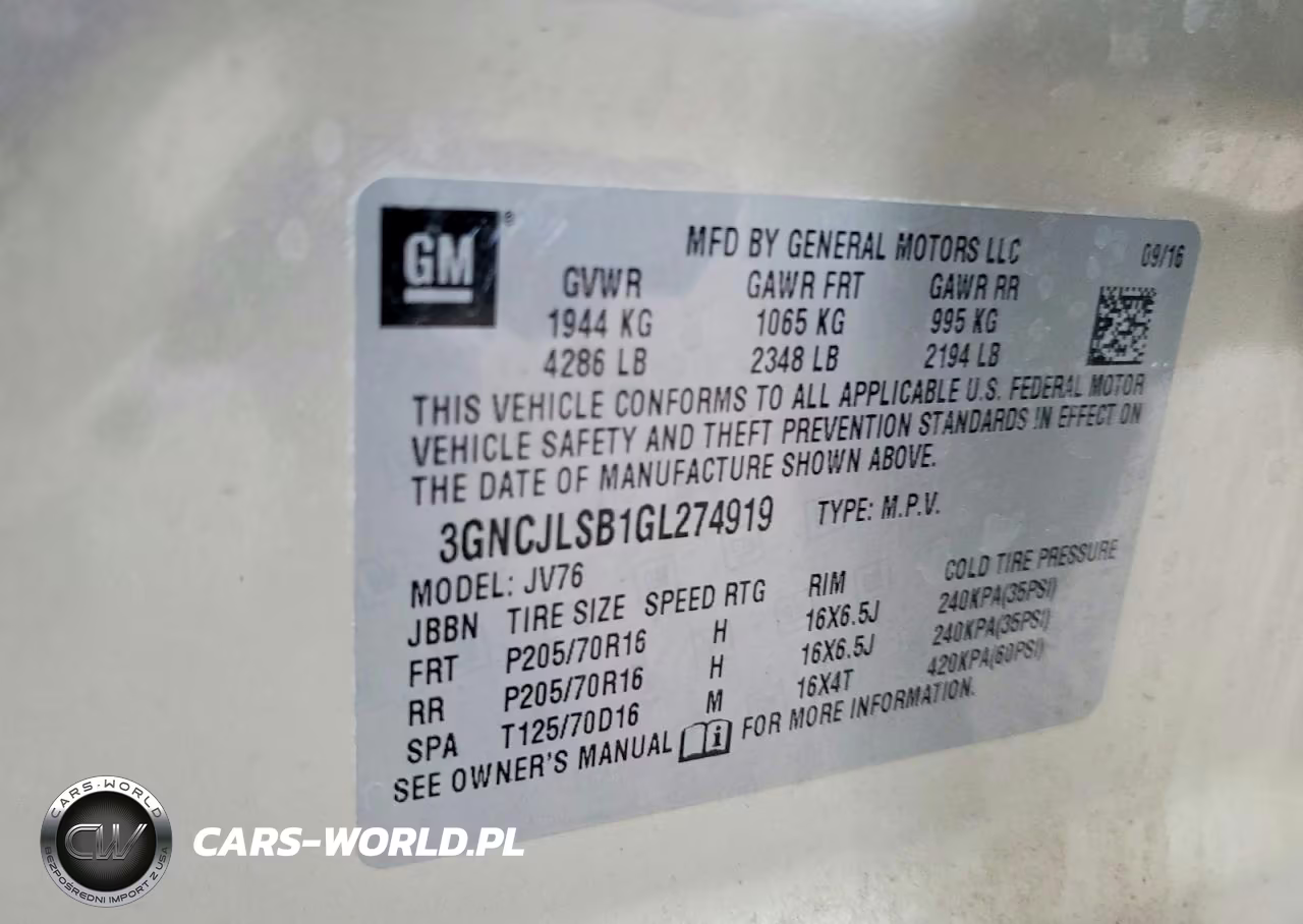 2016 Chevrolet Trax 1Lt VIN:3GNCJLSB1GL274919 - 12