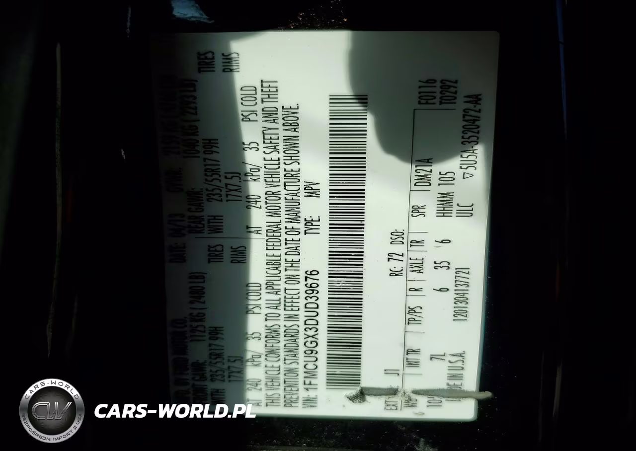 2013 Ford Escape Se VIN:1FMCU9GX3DUD39676 - 13