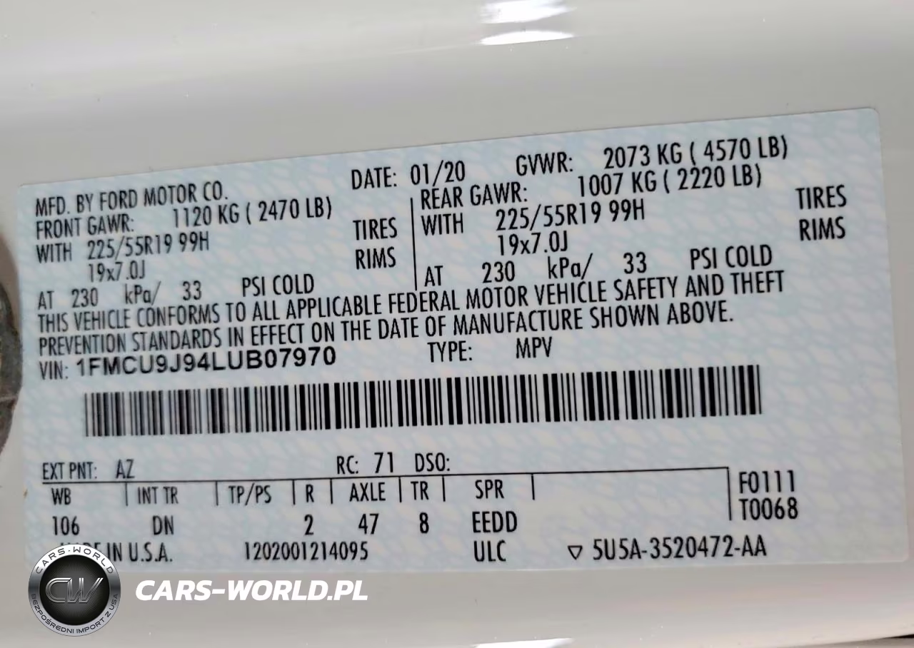 2020 Ford Escape Titanium VIN:1FMCU9J94LUB07970 - 12