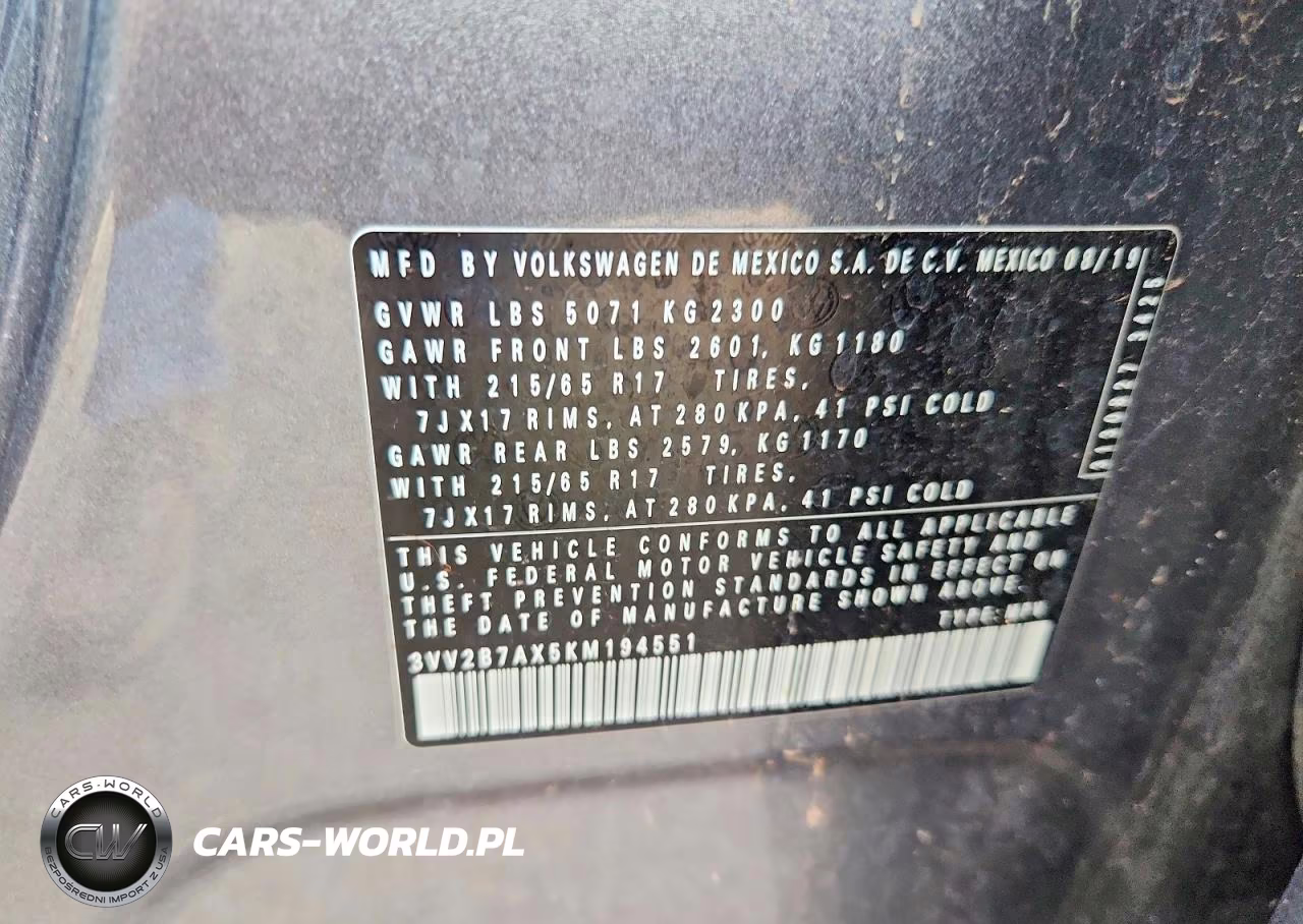2019 Volkswagen Tiguan Se VIN:3VV2B7AX5KM194551 - 14