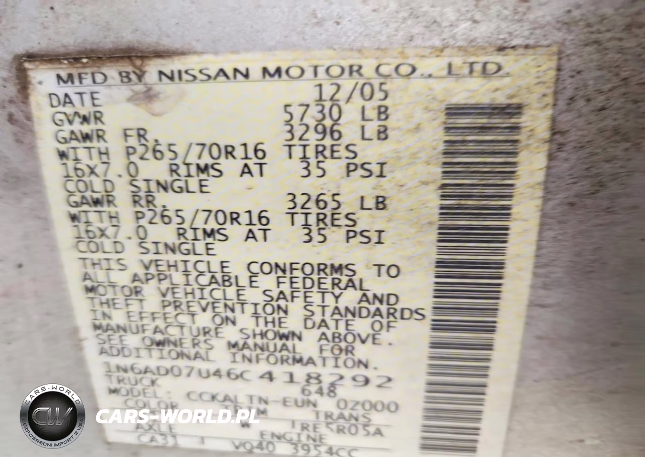 2006 Nissan Frontier Se VIN:1N6AD07U46C418292 - 12