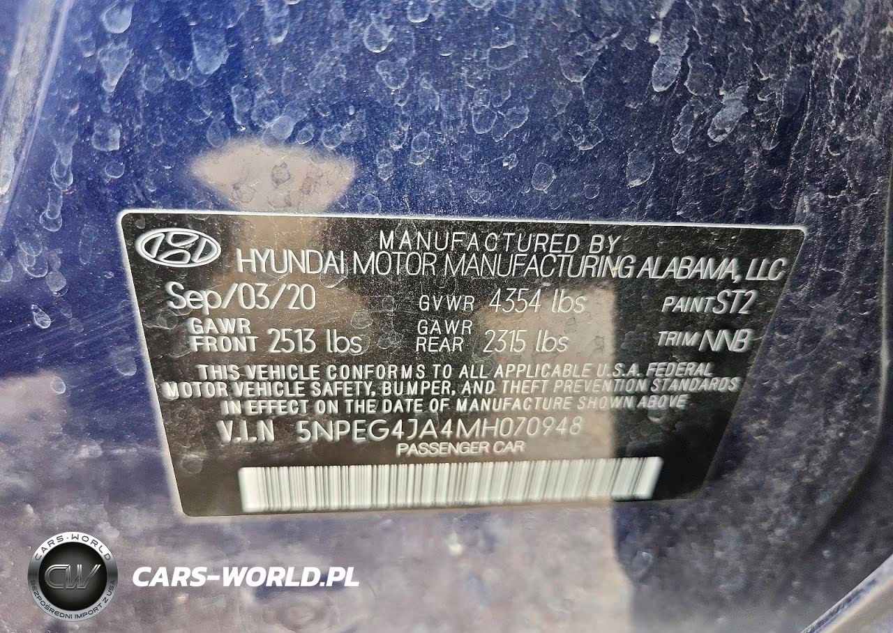 2021 Hyundai Sonata Se VIN:5NPEG4JA4MH070948 - 12