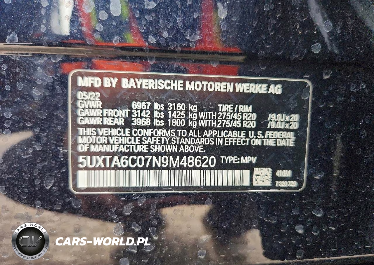 2022 BMW X5 xDrive45E VIN:5UXTA6C07N9M48620 - 12