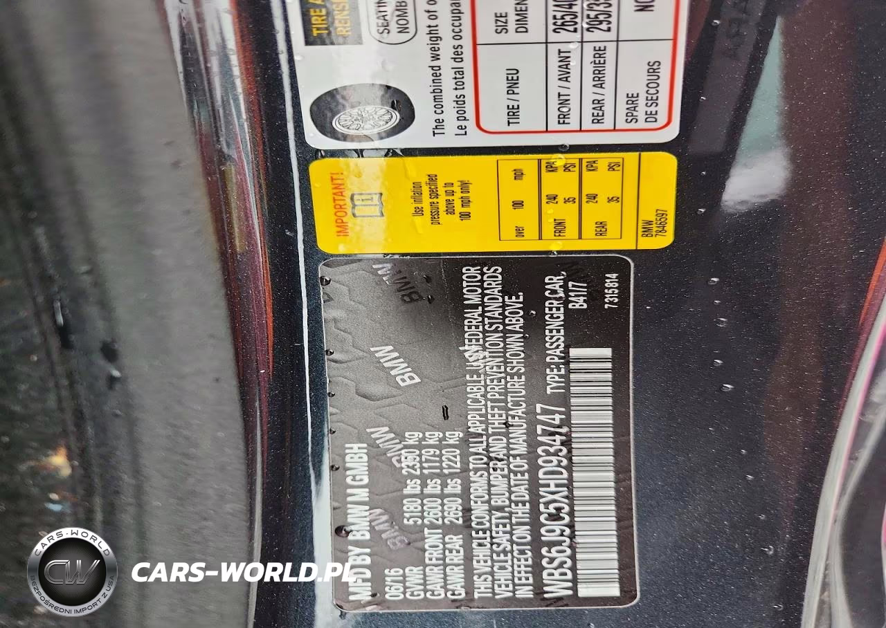 2017 BMW M6 VIN:WBS6J9C5XHD934747 - 12