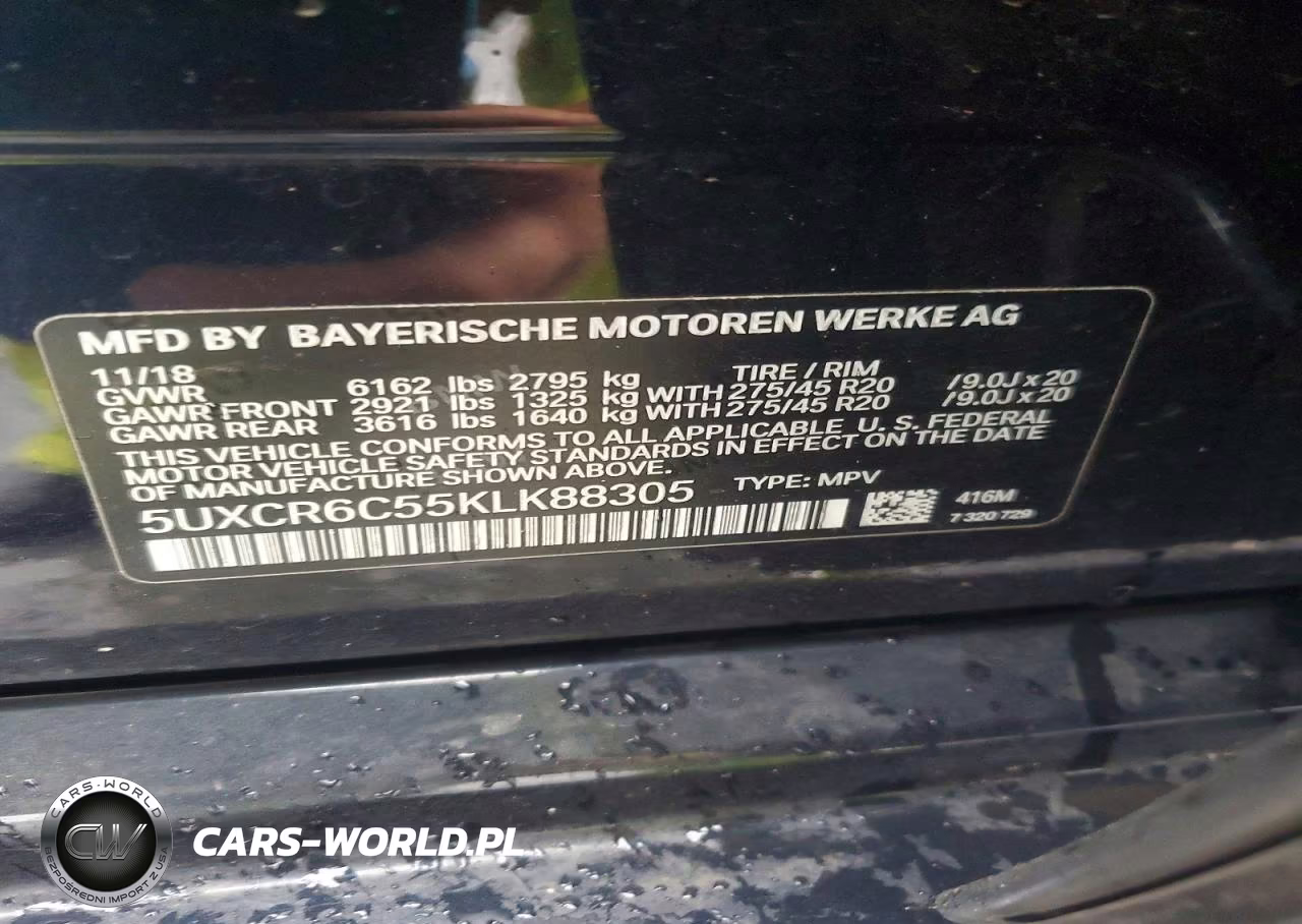 2019 BMW X5 xDrive40I VIN:5UXCR6C55KLK88305 - 13