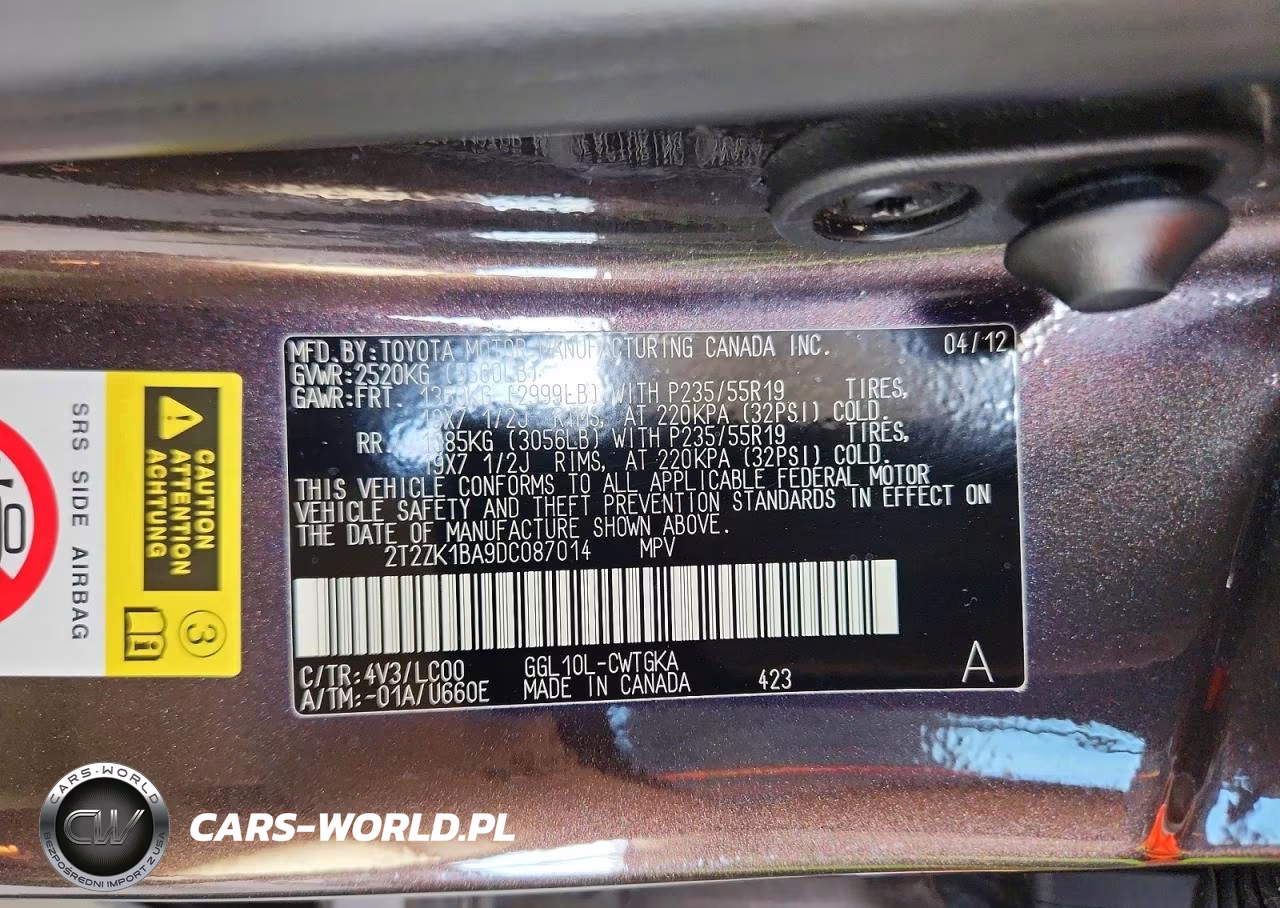 2013 Lexus Rx 350 VIN:2T2ZK1BA9DC087014 - 13