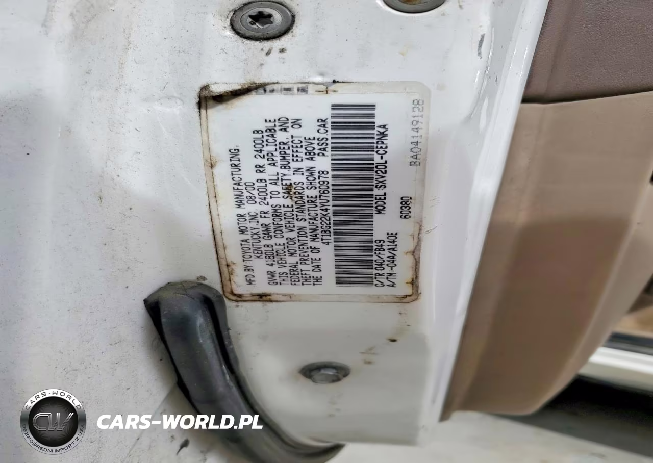 2000 Toyota Camry VIN:4T1BG22K4YU760978 - 12