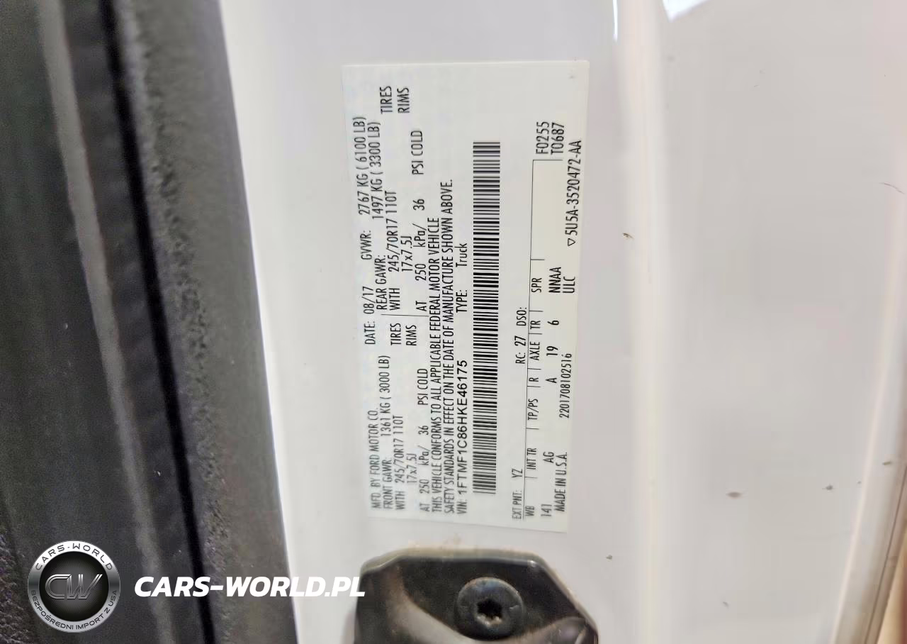 2017 Ford F150 VIN:1FTMF1C86HKE46175 - 12