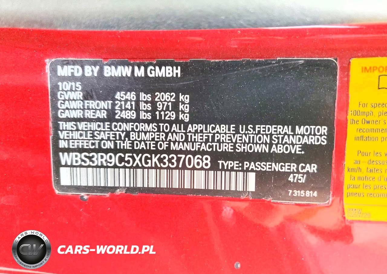 2016 BMW M4 VIN:WBS3R9C5XGK337068 - 13