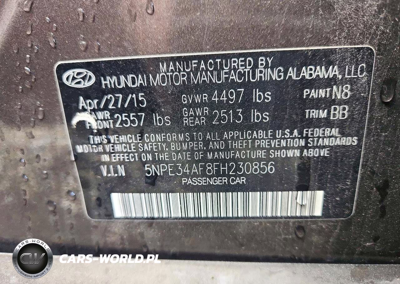 2015 Hyundai Sonata Limited VIN:5NPE34AF8FH230856 - 12