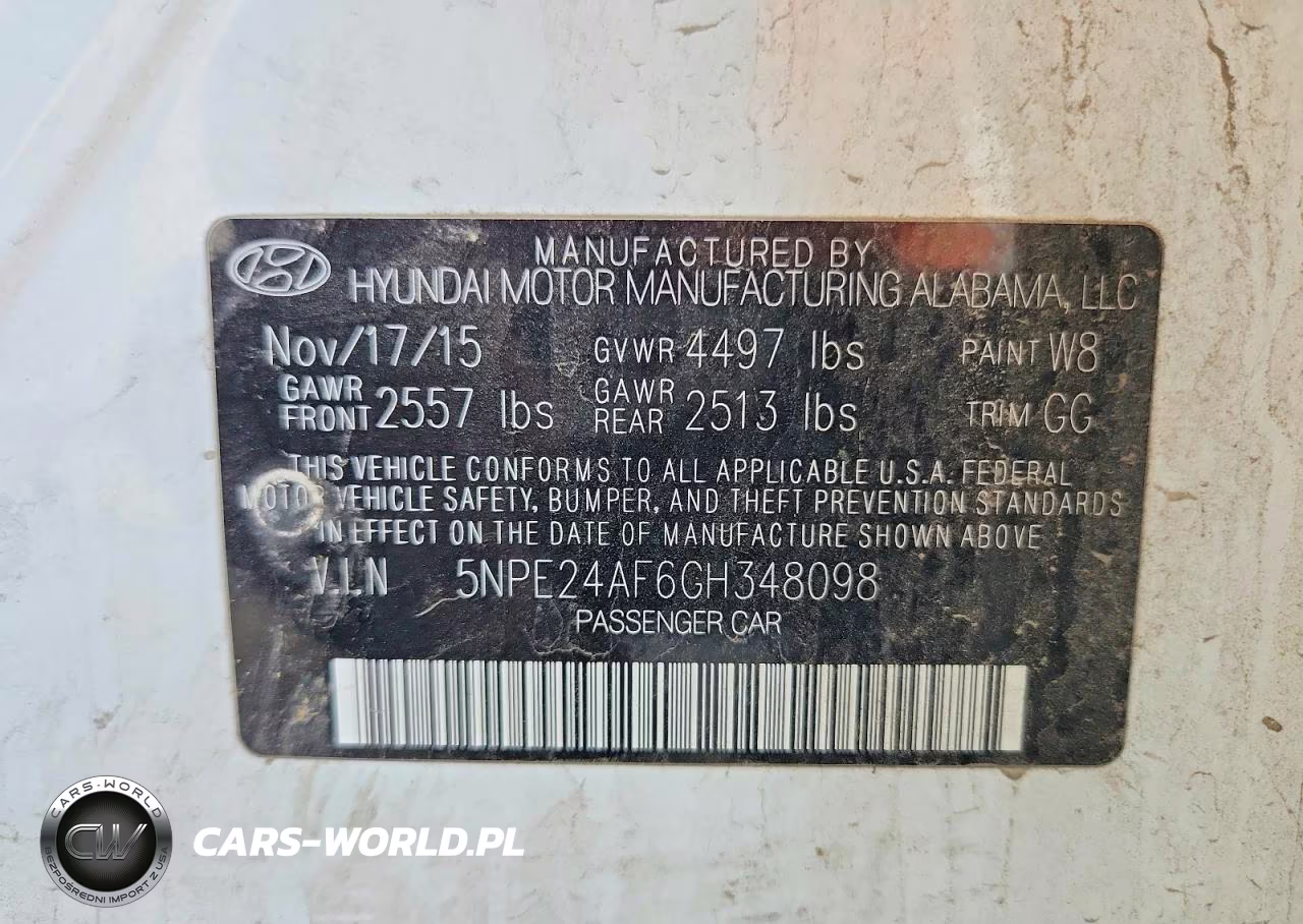 2016 Hyundai Sonata Se VIN:5NPE24AF6GH348098 - 12