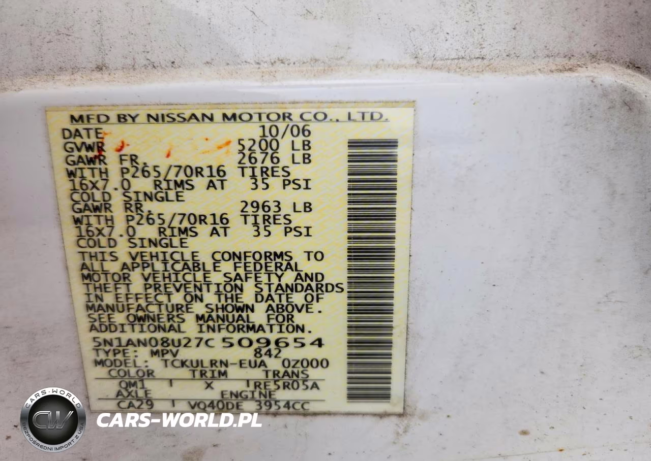 2007 Nissan Xterra X VIN:5N1AN08U27C509654 - 13