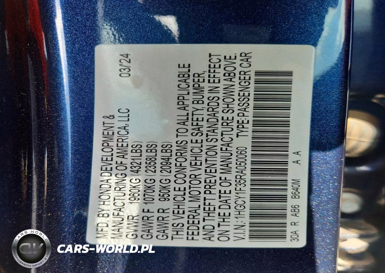 2024 Honda Accord Ex VIN:1HGCY1F35RA050060 - 12