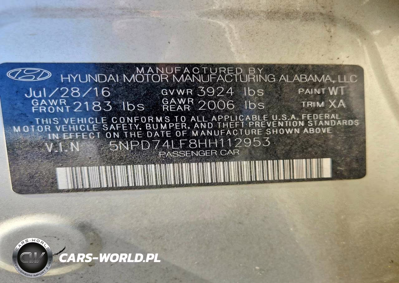 2017 Hyundai Elantra Se VIN:5NPD74LF8HH112953 - 12