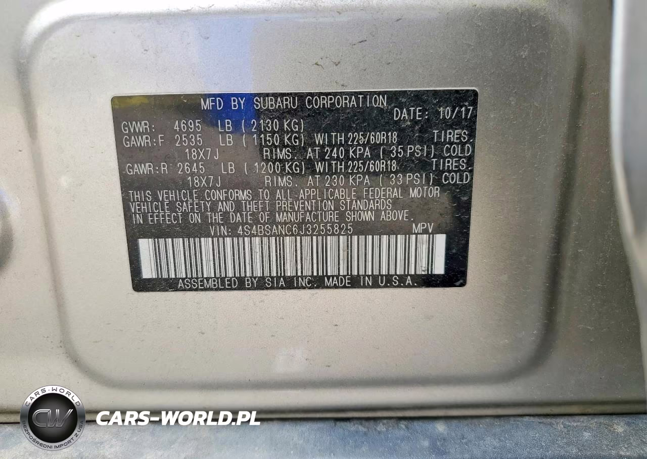 2018 Subaru Outback 2.5I Limited VIN:4S4BSANC6J3255825 - 12