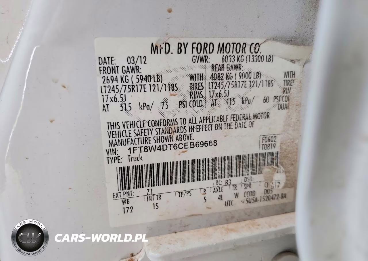 2012 Ford F450 Super Duty VIN:1FT8W4DT6CEB69668 - 13