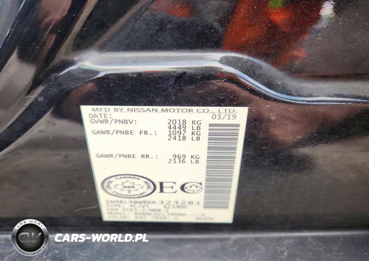 2019 Nissan Altima S VIN:1N4BL4BW8KN323281 - 12