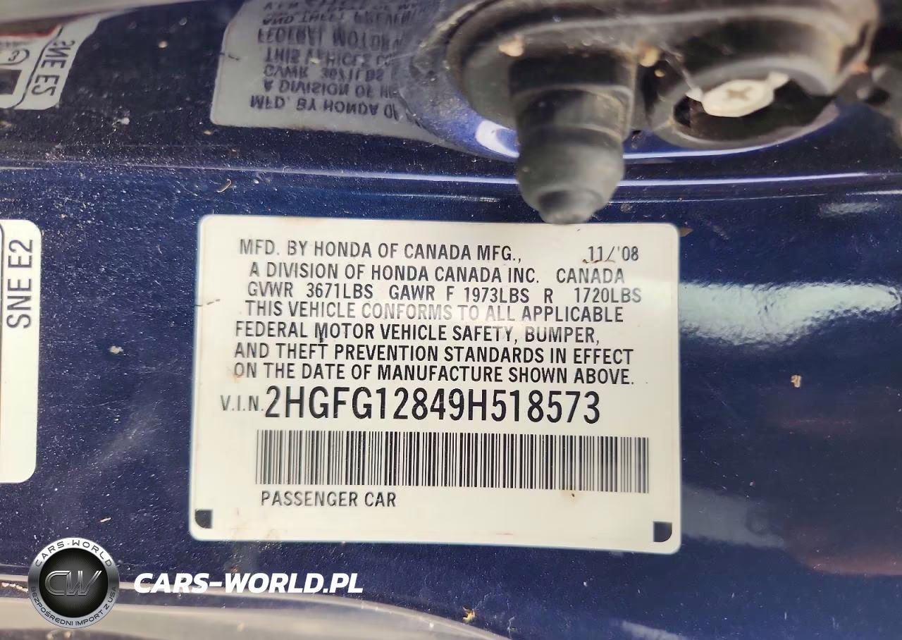 2009 Honda Civic Ex VIN:2HGFG12849H518573 - 12