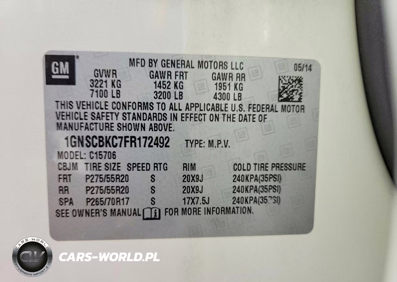 2015 Chevrolet Tahoe C1500 Lt VIN:1GNSCBKC7FR172492 - 13