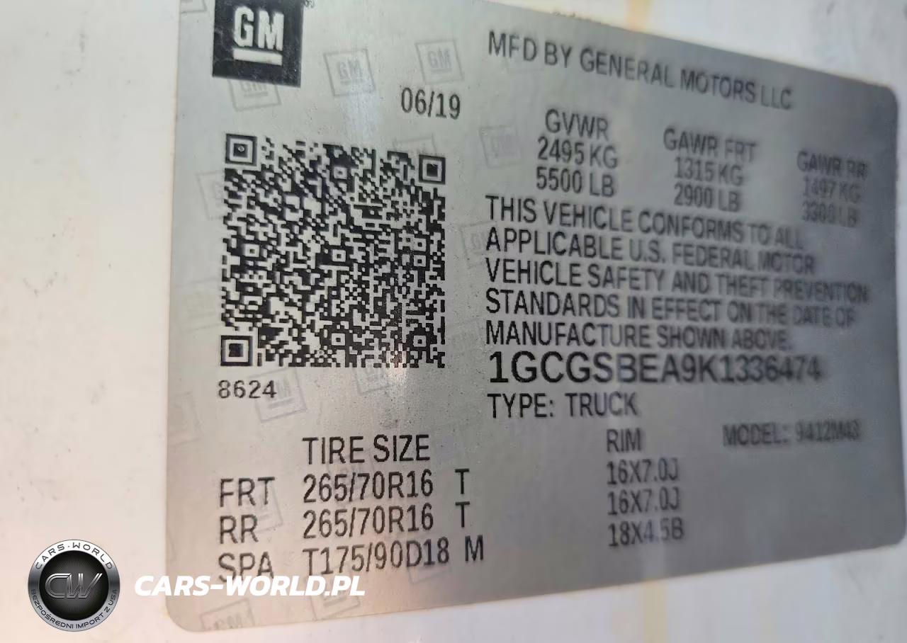 2019 Chevrolet Colorado VIN:1GCGSBEA9K1336474 - 12