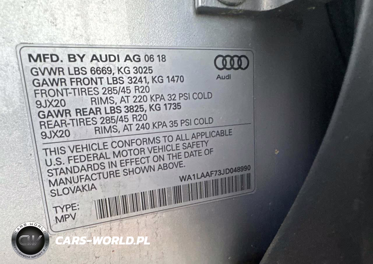 2018 Audi Q7 Premium Plus VIN:WA1LAAF73JD048990 - 10