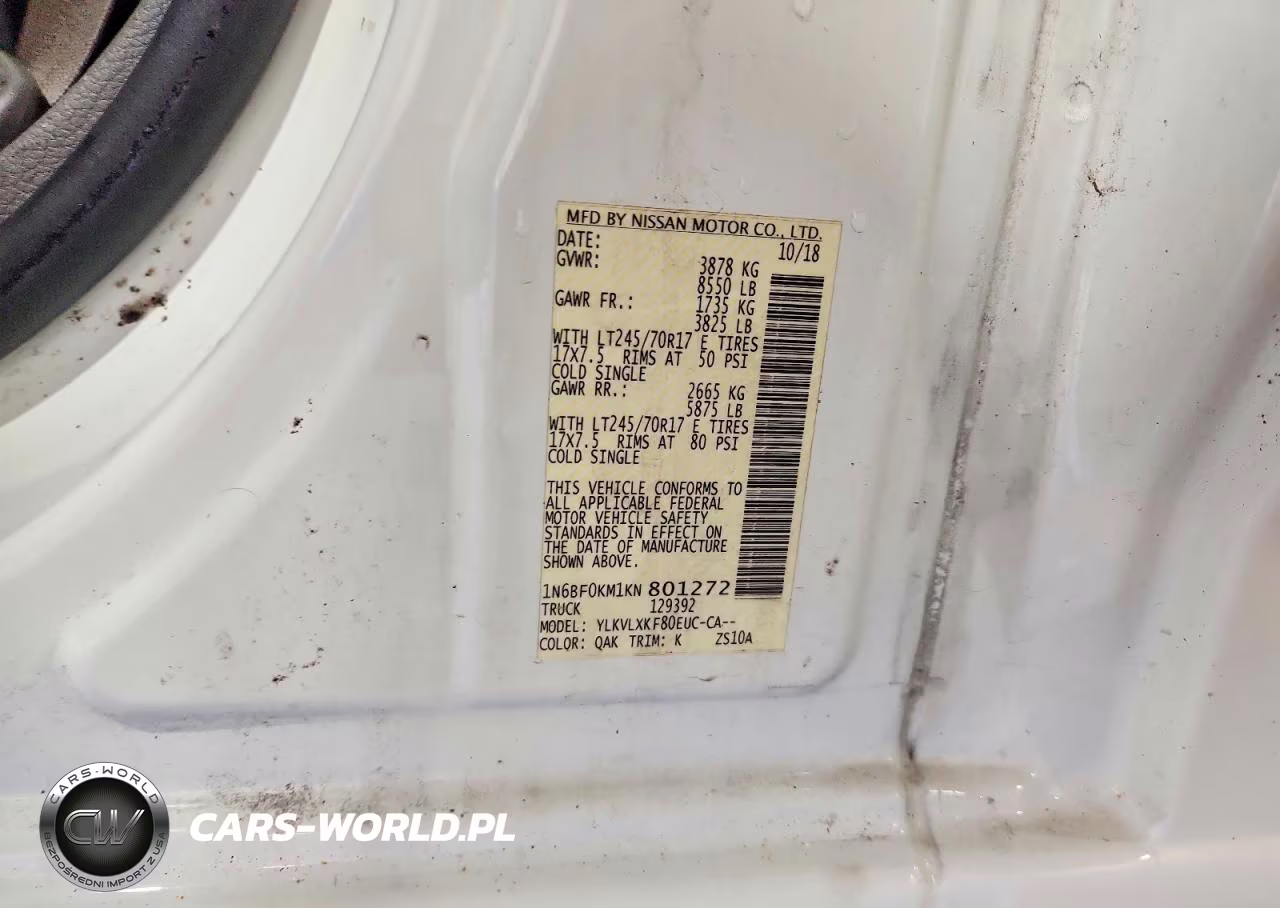 2019 Nissan Nv2500 Delivery Van VIN:1N6BF0KM1KN801272 - 13