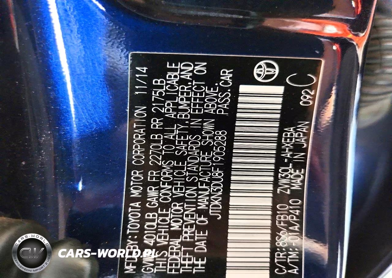 2015 Toyota Prius Two VIN:JTDKN3DU8F1905288 - 12