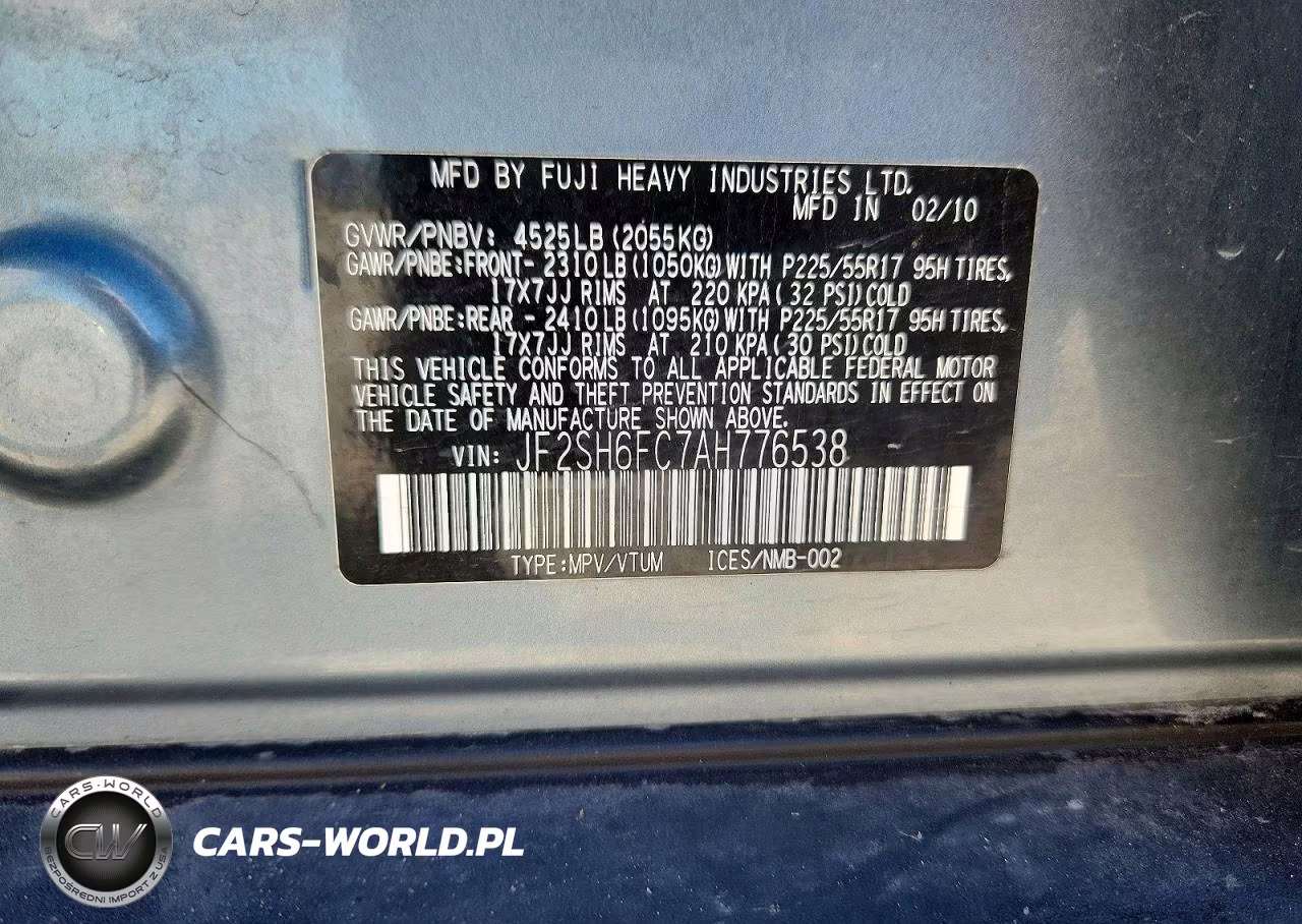 2010 Subaru Forester 2.5Xt Limited VIN:JF2SH6FC7AH776538 - 12