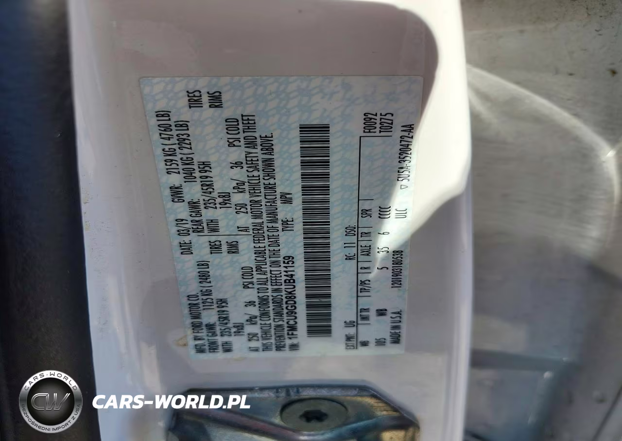 2019 Ford Escape Se VIN:1FMCU9GD8KUB41159 - 13