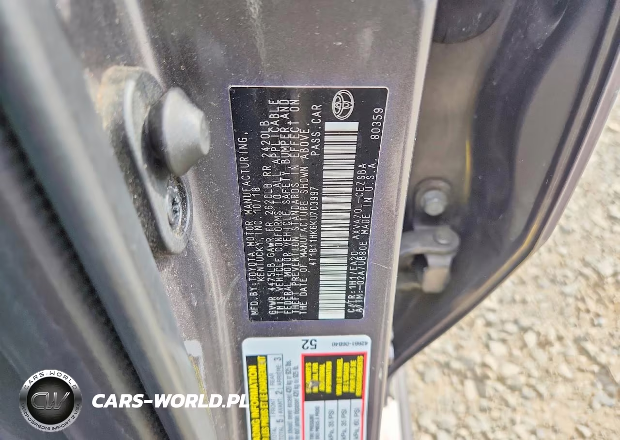 2019 Toyota Camry Se VIN:4T1B11HK6KU703997 - 12