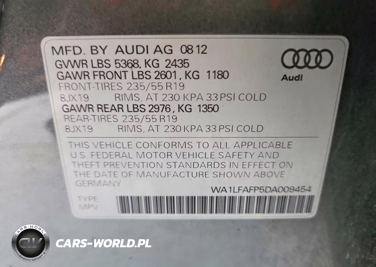 2013 Audi Q5 Premium Plus VIN:WA1LFAFP5DA009454 - 13