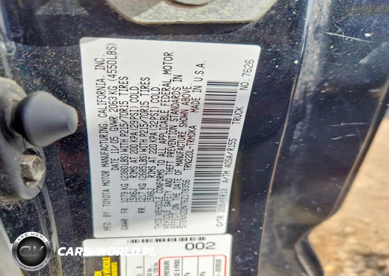 2006 Toyota Tacoma Base VIN:5TENX22N76Z178356 - 12