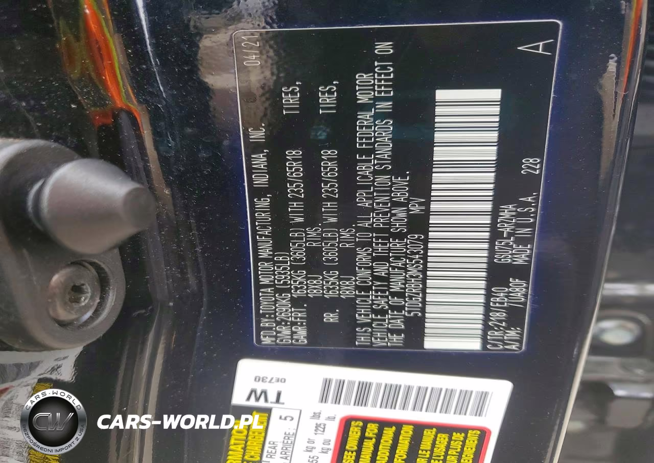 2021 Toyota Highlander Xle VIN:5TDGZRBH3MS543079 - 13