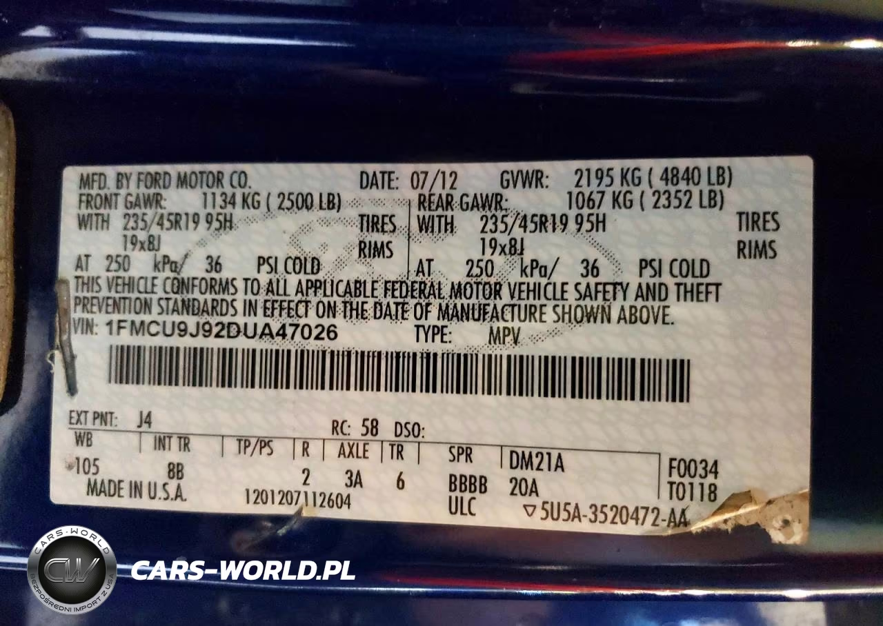 2013 Ford Escape Titanium VIN:1FMCU9J92DUA47026 - 13