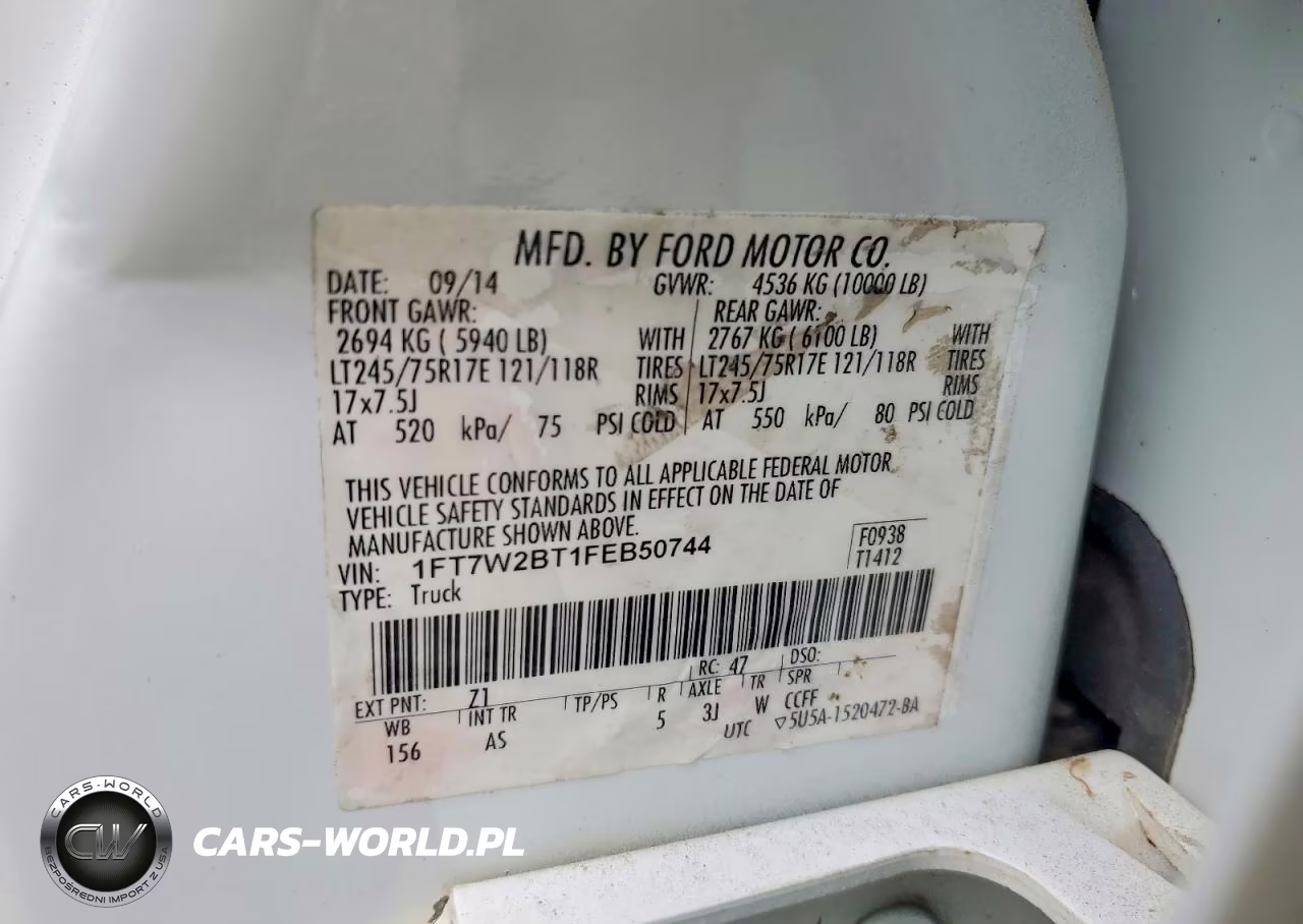 2015 Ford F250 Super Duty VIN:1FT7W2BT1FEB50744 - 13