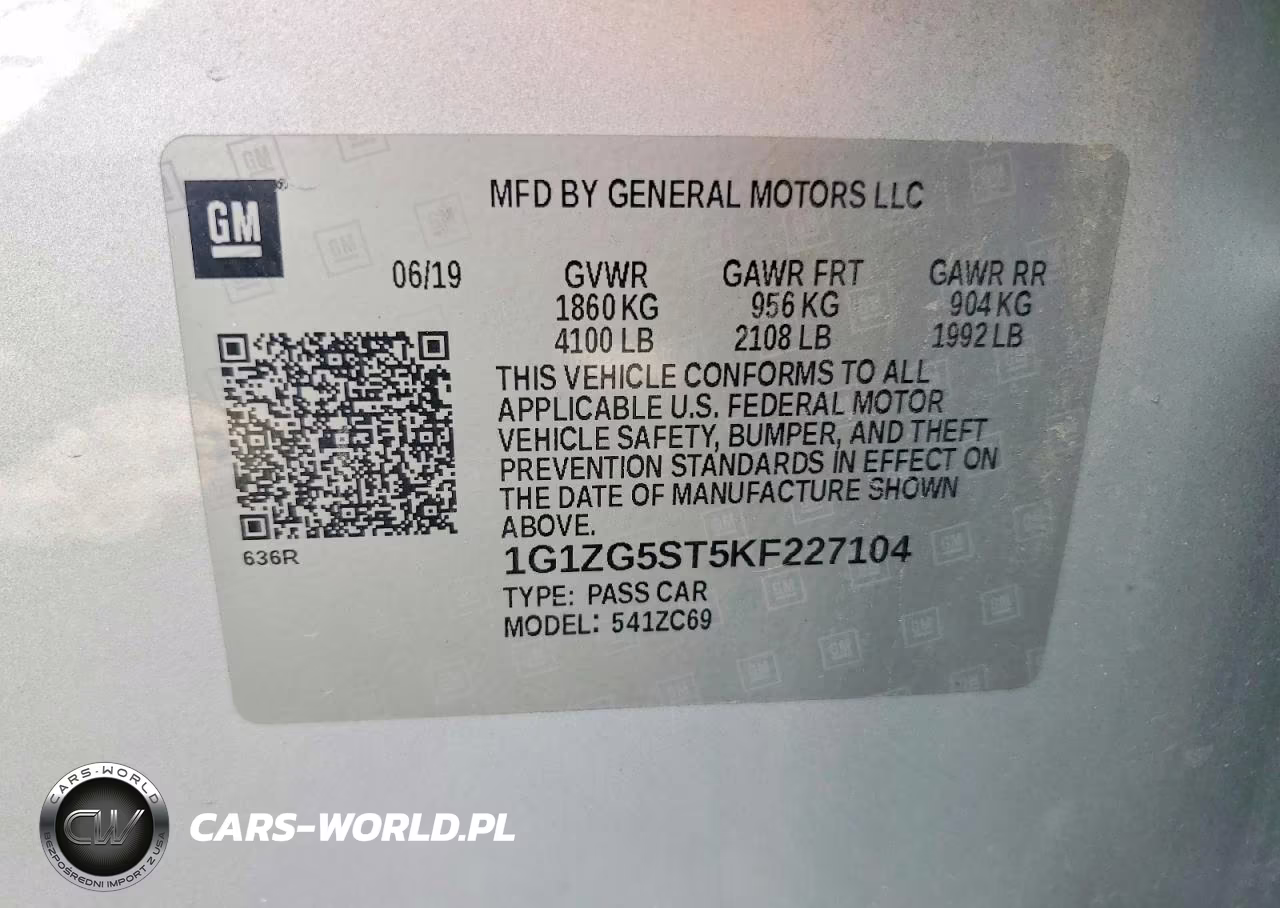 2019 Chevrolet Malibu Rs VIN:1G1ZG5ST5KF227104 - 12