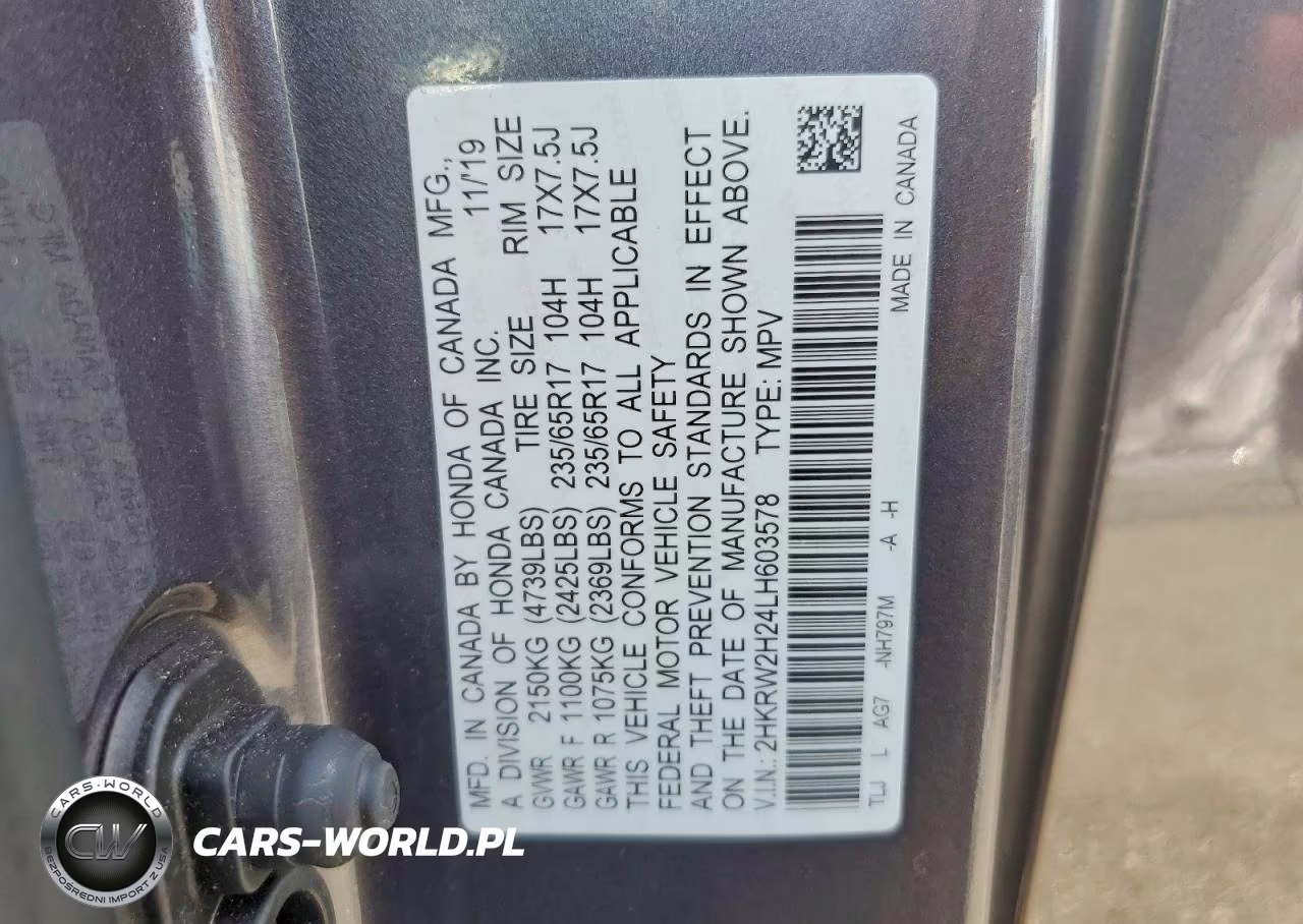 2020 Honda Cr-V Lx VIN:2HKRW2H24LH603578 - 14