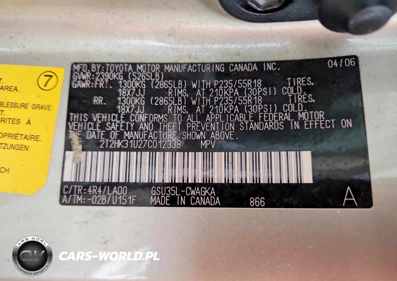 2007 Lexus Rx 350 VIN:2T2HK31U27C012338 - 13