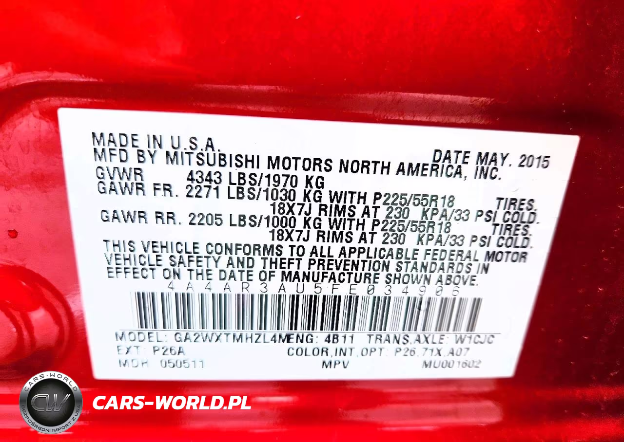 2015 Mitsubishi Outlander Sport Es VIN:4A4AR3AU5FE034906 - 13