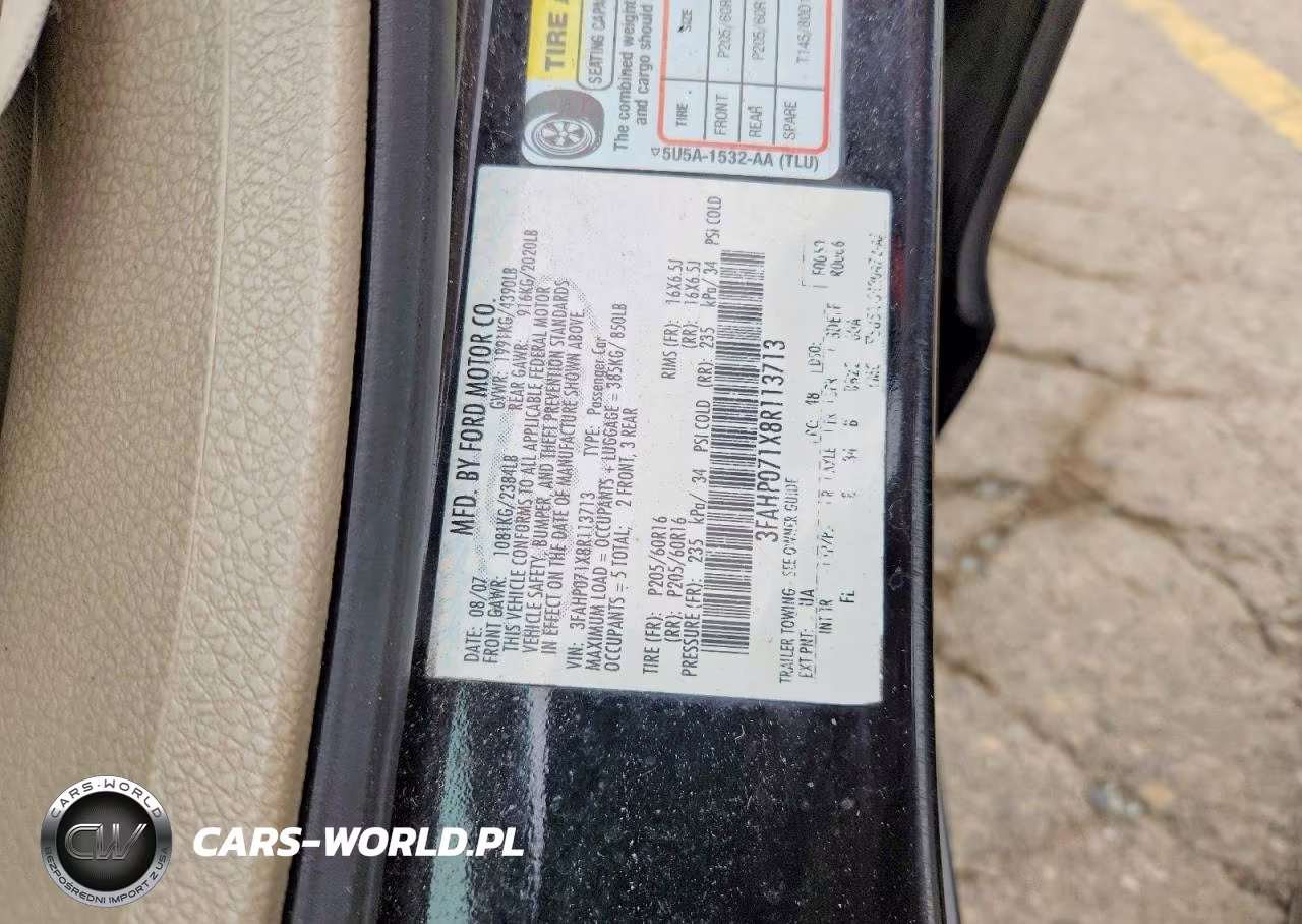 2008 Ford Fusion Se VIN:3FAHP071X8R113713 - 13