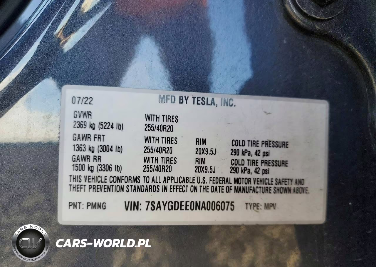 2022 Tesla Model Y Long Range Dual Motor All-Wheel Drive VIN:7SAYGDEE0NA006075 - 13