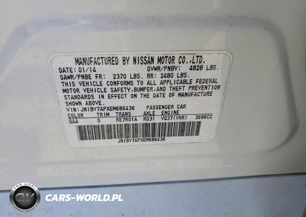 2014 Infiniti Q50 Base VIN:JN1BV7APXEM686436 - 12