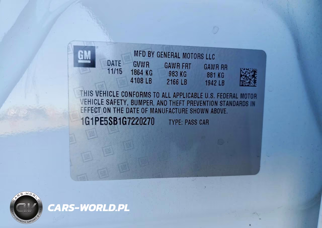 2016 Chevrolet Cruze Limited Lt VIN:1G1PE5SB1G7220270 - 12