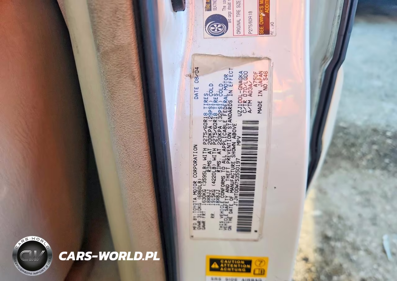 2005 Lexus Lx 470 VIN:JTJHT00W753550197 - 12
