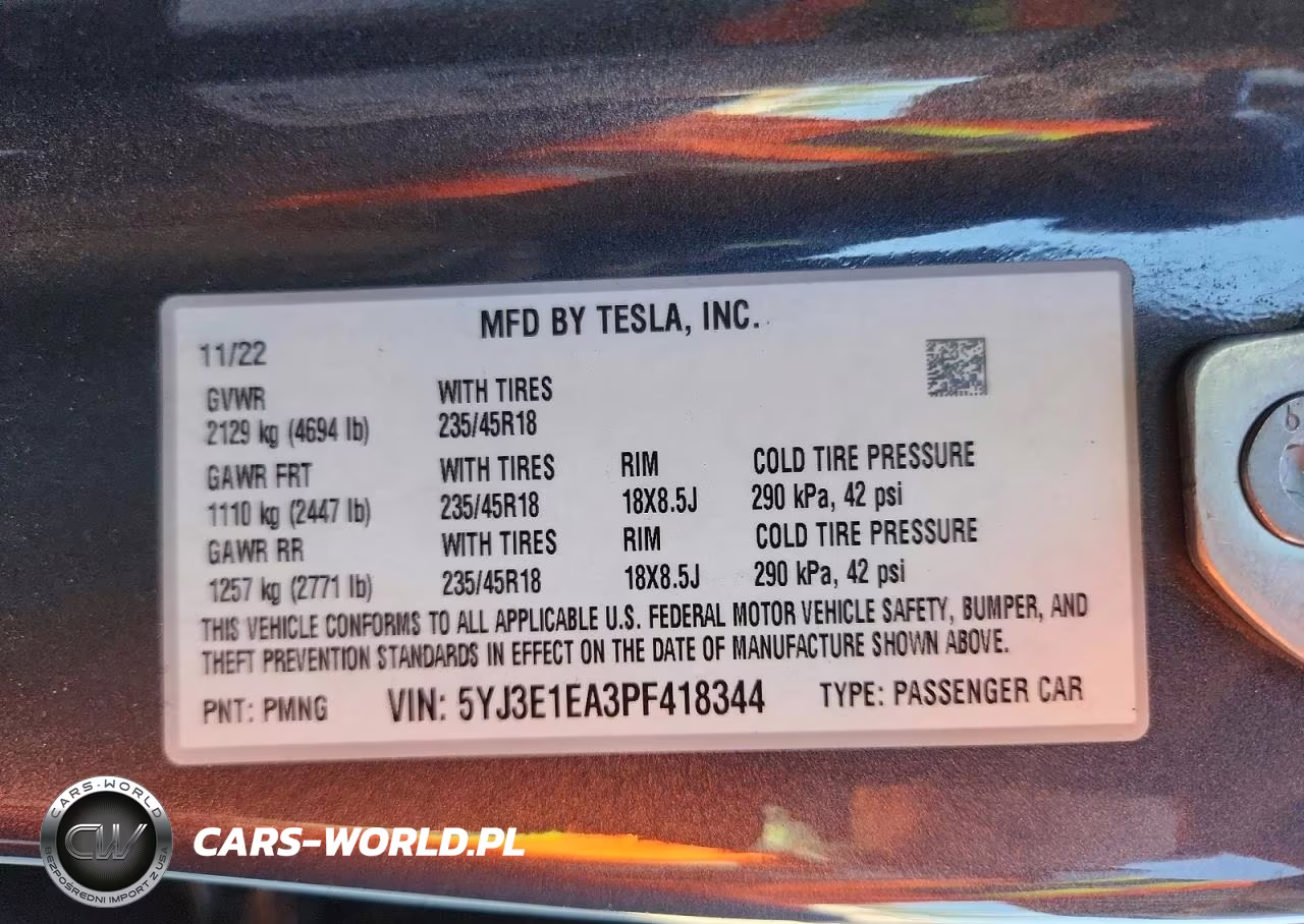 2023 Tesla Model 3 VIN:5YJ3E1EA3PF418344 - 12