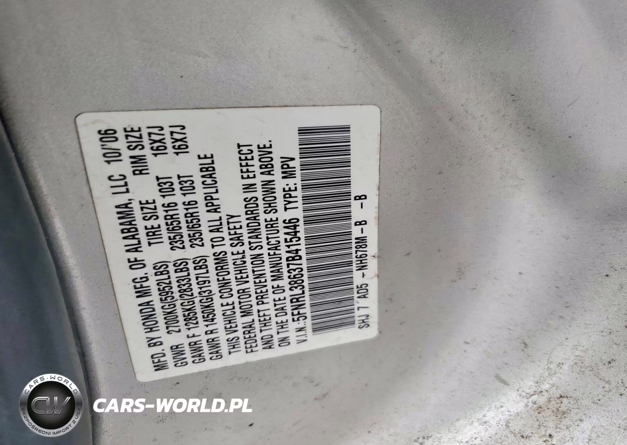 2007 Honda Odyssey Exl VIN:5FNRL38637B415446 - 13