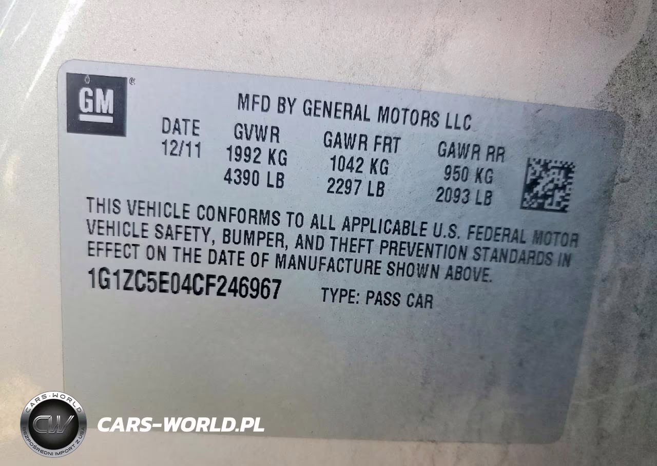 2012 Chevrolet Malibu 1Lt VIN:1G1ZC5E04CF246967 - 12