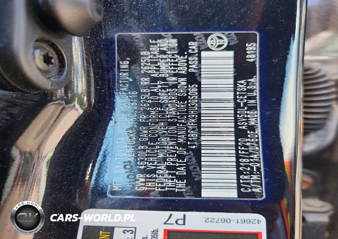 2017 Toyota Camry Se VIN:4T1BF1FK9HU305065 - 12